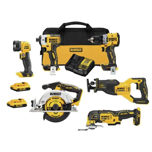 Dewalt 20V Max XR Cordless with 2 Ah Batteries & Charger Kit - 6 Tools