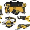 Dewalt 20V Max XR Cordless with 2 Ah Batteries & Charger Kit - 6 Tools
