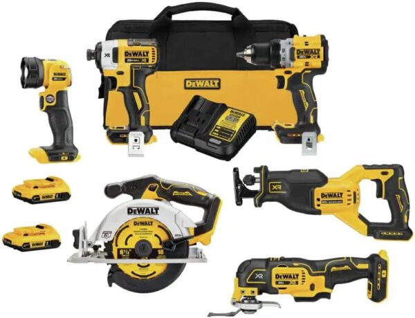 Dewalt 20V Max XR Cordless with 2 Ah Batteries & Charger Kit - 6 Tools