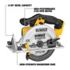 DEWALT 6-1/2-Inch 20V MAX Circular Saw, Tool Only (DCS391B) , Yellow