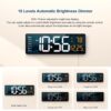 Digital Wall Clock Large Display, 16.2 Inch , LED Digital Clock with Remote Control for Living Room Decor, Automatic Brightness Dimmer with Date Week Temperature (Orange)