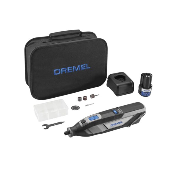 Dremel 8240 12V Cordless Rotary Tool Kit with Variable Speed and Comfort Grip - Includes 2AH Battery Pack, Charger, 5 Accessories & Wrench, Tool Fabric Carry Bag, and...