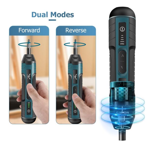 Electric Cordless Screwdriver, 3.6V Screwdriver, Rechargeable 5N.m Max Adjustable Torque Cordless Screwdriver for Daily & Light Industrial use (Includes 21-Piece Bit Set,...
