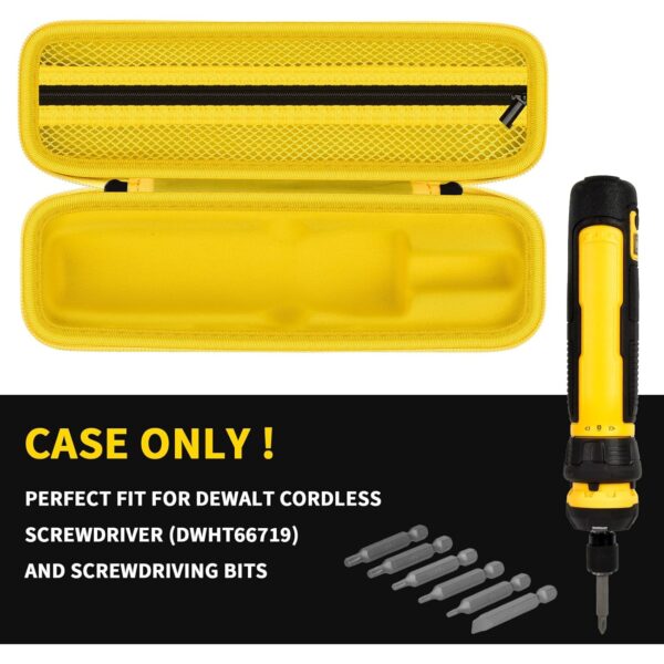 Electric Screwdriver Set Case for DEWALT Cordless Screwdriver (DWHT66719) and Screwdriving Bits, Tools Organizer for Driver Drill Bits, with Internal Pockets and Carry Handle...
