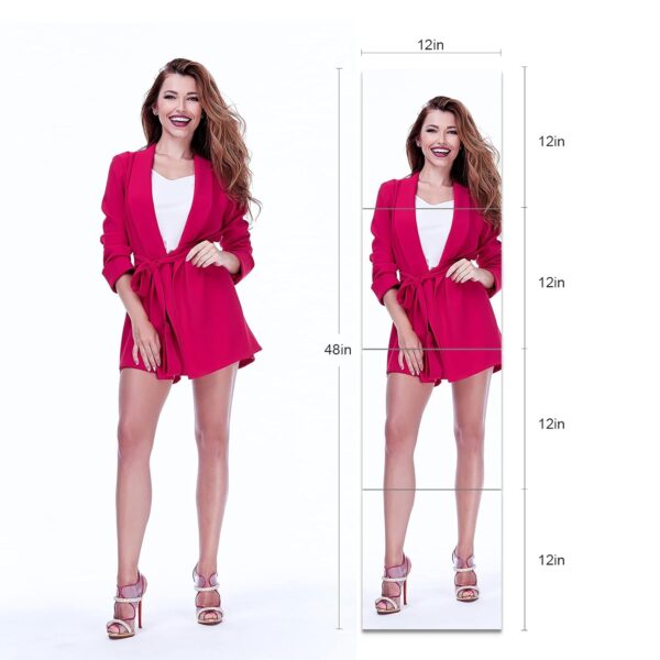 EVENLIVE® Full Length Mirror Tiles, Frameless Wall Mirrors 12 Inches 4 Pieces, Body Long Mirror for Home Gym, Door, Closet, Room - Easy to Install