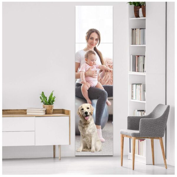 EVENLIVE® Full Length Mirror Tiles, Frameless Wall Mirrors 12 Inches 4 Pieces, Body Long Mirror for Home Gym, Door, Closet, Room - Easy to Install