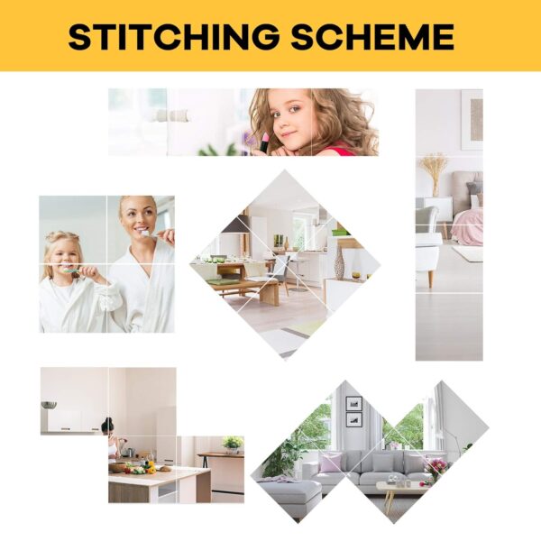 EVENLIVE® Full Length Mirror Tiles, Frameless Wall Mirrors 12 Inches 4 Pieces, Body Long Mirror for Home Gym, Door, Closet, Room - Easy to Install