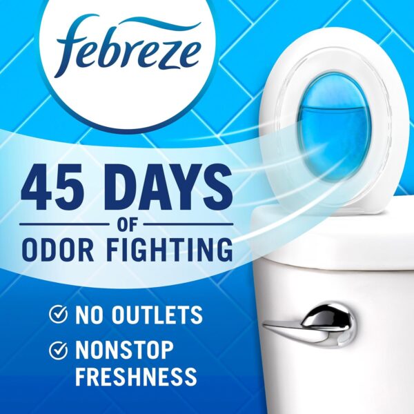 Febreze Bathroom, Odor-Fighting, Plug In Alternative, Air Fresheners for Home and Bathroom, Kitchen & Closet, Linen & Sky Scent, 4 Count