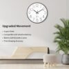 Foxtop Black Wall Clock Silent Non Ticking 12 Inch Quartz Battery Operated Round Clock Easy to Read for Office Classroom School Home Living Room Bedroom Kitchen Decor