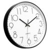 Foxtop Black Wall Clock Silent Non Ticking 12 Inch Quartz Battery Operated Round Clock Easy to Read for Office Classroom School Home Living Room Bedroom Kitchen Decor
