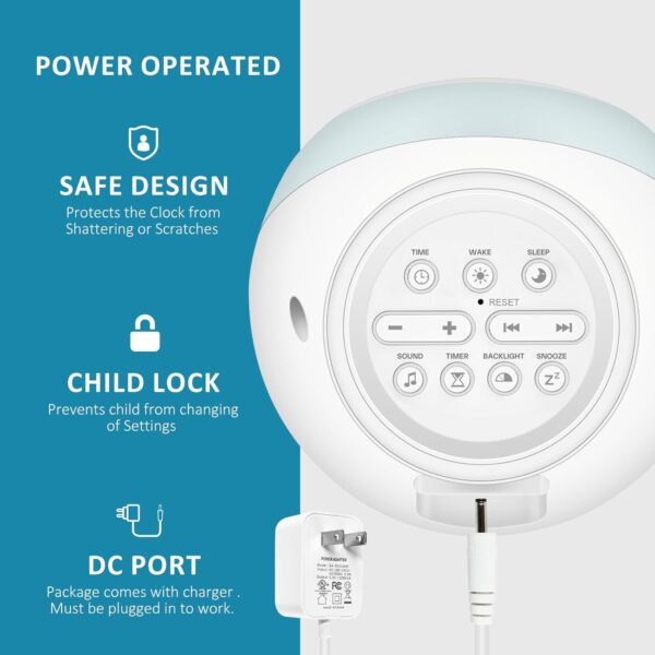 I.CODE Sun & Moon Rise Kids Alarm Clock, Children's Sleep Trainer, Sleep Sound Machine, Wake Up Light & Night Light, Teach Kids Day & Night(Version 2025)