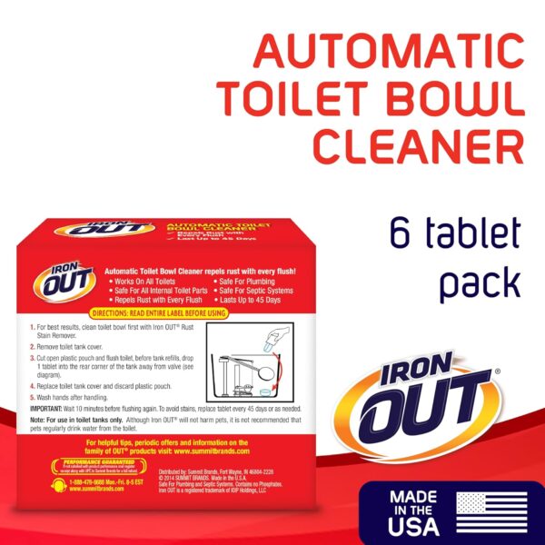 Iron Out Automatic Toilet Bowl Cleaner, 1 Pack, 6 Tablets