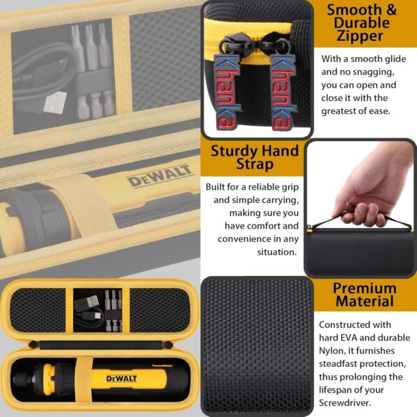 khanka for DEWALT Cordless Screwdriver (DWHT66719) Hard Storage Case,Case Only