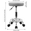 KKTONER PU Leather Round Rolling Stool with Foot Rest Swivel Height Adjustment Spa Drafting Salon Tattoo Work Office Massage Stools Task Chair (Grey)