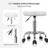 KKTONER PU Leather Round Rolling Stool with Foot Rest Swivel Height Adjustment Spa Drafting Salon Tattoo Work Office Massage Stools Task Chair White Small (White)