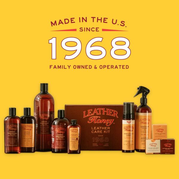 Leather Honey Leather Conditioner - Quality Leather Care Since 1968 - Leather Conditioner for Auto Interiors, Furniture, Shoes, Bags, Accessories & Apparel - 8oz