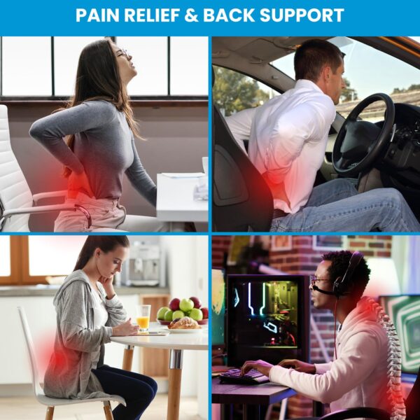 Lumbar Support Pillow for Office Chair,Office Home Essentials, Back Cushion Back Pain Relief Improve Posture Back Support Pillow for Car,Computer, Gaming Chair with Mesh Cover...