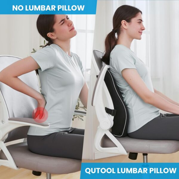 Lumbar Support Pillow for Office Chair,Office Home Essentials, Back Cushion Back Pain Relief Improve Posture Back Support Pillow for Car,Computer, Gaming Chair with Mesh Cover...