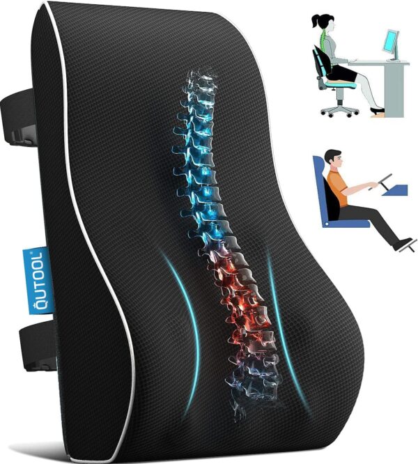 Lumbar Support Pillow for Office Chair,Office Home Essentials, Back Cushion Back Pain Relief Improve Posture Back Support Pillow for Car,Computer, Gaming Chair with Mesh Cover...