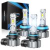 Marsauto H11 9005 LED Headlight Bulbs Kit, 66000LM Super Bright, H11/H9/H8 9005/HB3 LED Headlight Bulb Combo, Cool White 3Min Plug and Play Bulb Combo IP68, Pack of 4