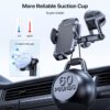 Miracase Car Phone Mount, [2025 Upgraded Strong Military Grade Suction Cup] Long Arm Phone Holder for Car Dashboard Windshield Vent, Hands Free Cell Phone Holder Compatible with...