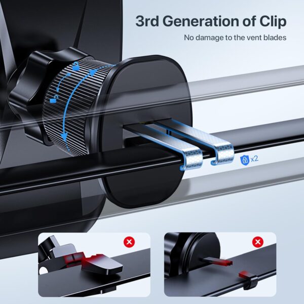 Miracase Car Phone Mount, [2025 Upgraded Strong Military Grade Suction Cup] Long Arm Phone Holder for Car Dashboard Windshield Vent, Hands Free Cell Phone Holder Compatible with...