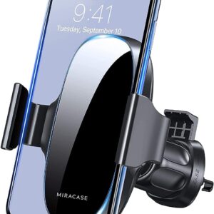 Miracase Phone Holder for Car Vent 2025 Wider Clamp & Metal Hook Car Phone Holder Mount for iPhone 17 Pro Max Vent Clip Hand Free Cell Phone Car Mount for iPhone16 17 14 15...