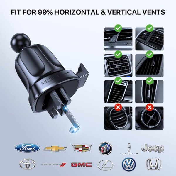 Miracase Phone Holder for Car Vent 2025 Wider Clamp & Metal Hook Car Phone Holder Mount for iPhone 17 Pro Max Vent Clip Hand Free Cell Phone Car Mount for iPhone16 17 14 15...