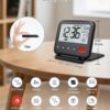 NOKLEAD Digital Travel Alarm Clock for Bedroom Office: Small LCD Desk Clock with Backlight Date Temperature Snooze 12/24H Weekend Mode and Mirror, Battery Powered Folding...
