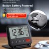 NOKLEAD Digital Travel Alarm Clock for Bedroom Office: Small LCD Desk Clock with Backlight Date Temperature Snooze 12/24H Weekend Mode and Mirror, Battery Powered Folding...
