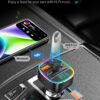 Nulaxy Bluetooth FM Transmitter for Car, Upgraded QC3.0 & 5V 1A Dual USB Charger Bluetooth Car Adapter Wireless Radio, 7-Color LED Backlit Light, Hands-Free Calling, Support USB...