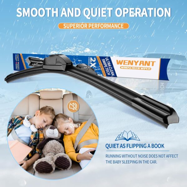 OEM Quality 22 inch + 22 inch Universal J/U Hook Front Windshield Wiper Blades For My Car All-Season Automotive Replacement Blades 2 Pack