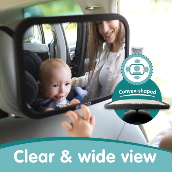 Onco Baby Car Mirror for Back Seat - Double Award-Winning, 100% Shatterproof Mirror, 360° Baby Must Haves, New Born Essentials, Car Mirror Rear Facing, Universal & Shake-Proof
