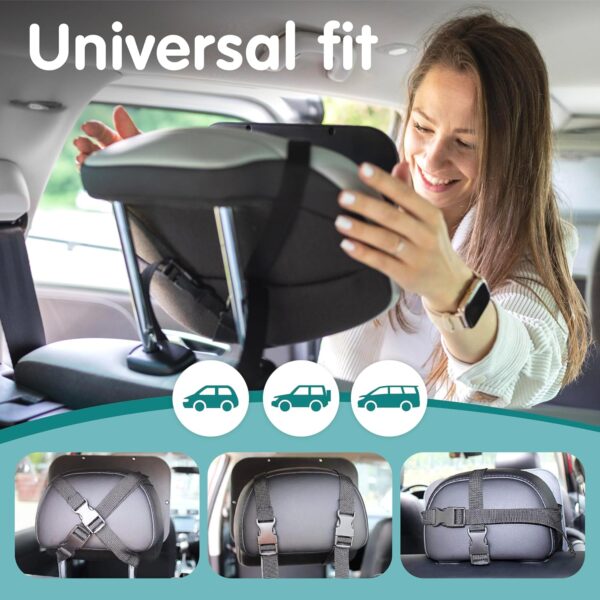 Onco Baby Car Mirror for Back Seat - Double Award-Winning, 100% Shatterproof Mirror, 360° Baby Must Haves, New Born Essentials, Car Mirror Rear Facing, Universal & Shake-Proof