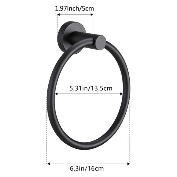 Pynsseu Hand Towel Ring, 304 Stainless Steel Towel Ring Hanging Round for Bathroom and Kitchen