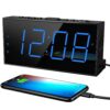 ROCAM Digital Alarm Clocks with USB Charger for Bedrooms, Electric Loud Alarm Clock for Heavy Sleeper, 7” Digital Clock Large Display with Dual Alarm, Battery Backup, Volume,...