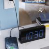 ROCAM Digital Alarm Clocks with USB Charger for Bedrooms, Electric Loud Alarm Clock for Heavy Sleeper, 7” Digital Clock Large Display with Dual Alarm, Battery Backup, Volume,...