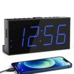 Roxicosly Alarm Clocks for Bedrooms, Digital Clock with 7.5''Large LED Display, Dual Alarms, USB Charging Port, 5 Brightness, 5 Volume, Big Snooze, 12/24H&DST, Battery Backup,...