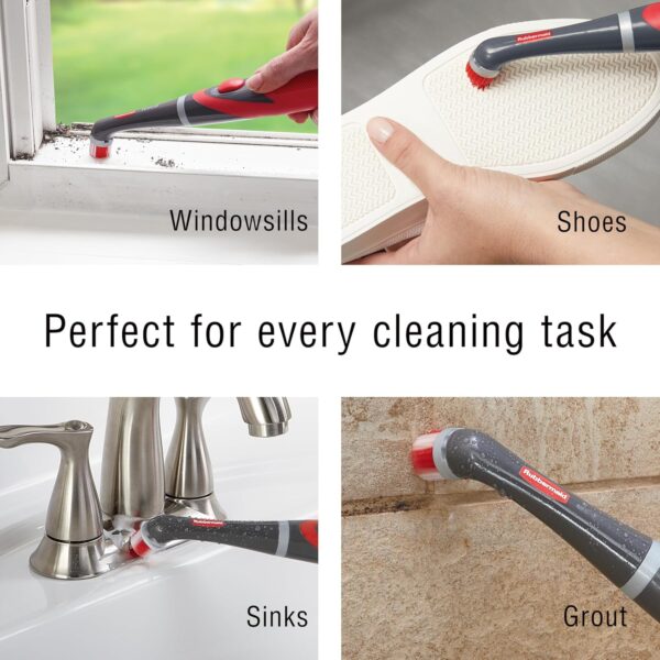 Rubbermaid Reveal Power Scrubber, Grout & Tile Bathroom Cleaner, Shower Cleaner, and Bathtub Cleaner, Multi-Purpose Scrub Brush