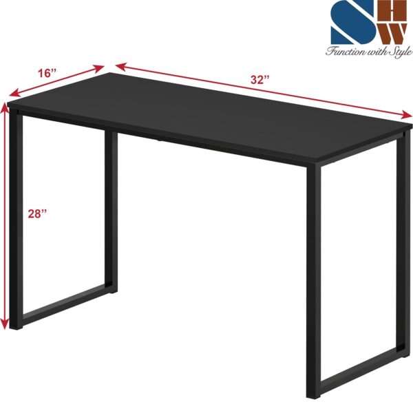 SHW Mission 32-Inch Home Office Computer Desk, 81 x 40 cm, Black