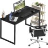 SHW Mission 32-Inch Home Office Computer Desk, 81 x 40 cm, Black