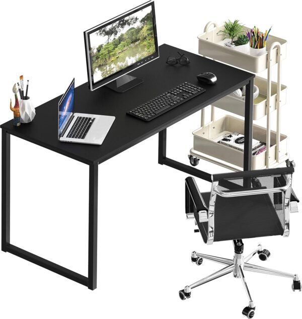 SHW Mission 32-Inch Home Office Computer Desk, 81 x 40 cm, Black