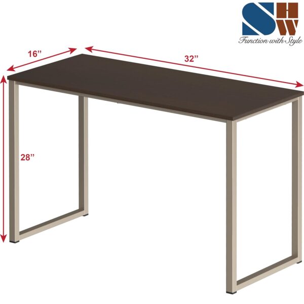 SHW Mission 32-Inch Home Office Computer Desk, 81 x 40 cm, Espresso