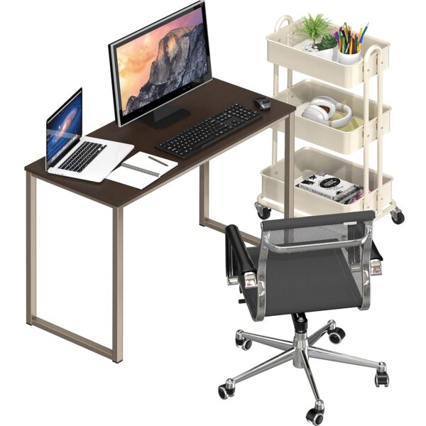 SHW Mission 32-Inch Home Office Computer Desk, 81 x 40 cm, Espresso