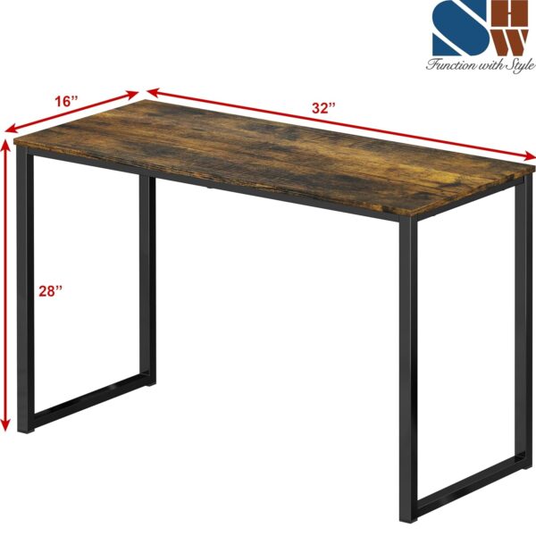SHW Mission 32-Inch Home Office Computer Desk, 81 x 40 cm, Rustic Brown