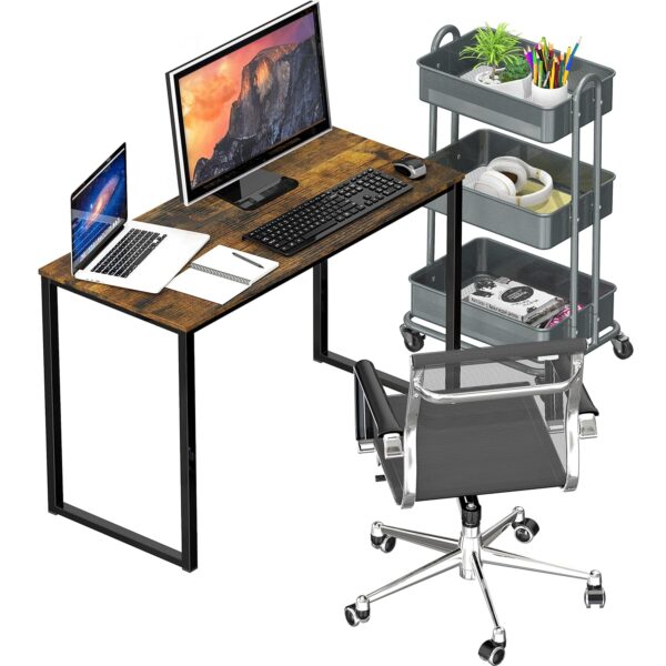 SHW Mission 32-Inch Home Office Computer Desk, 81 x 40 cm, Rustic Brown