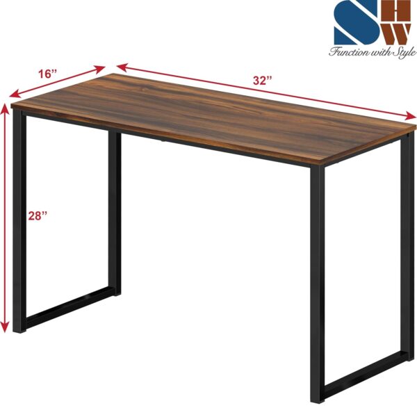 SHW Mission 32-Inch Home Office Computer Desk, 81 x 40 cm, Walnut