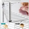 SONGMICS 5-Tier Bathroom Shelf, Storage Rack for Small Space, with 5 PP Shelf Liners, Removable Hook, Extendable Design, Silver and Translucent ULGR023S01