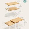 SONGMICS Cabinet Organizer Shelf, Set of 2 Kitchen Counter Shelves, Kitchen Storage, Spice Rack, Stackable, Expandable, Metal and Engineered Wood, Cloud White and Natural Beige...