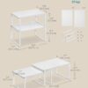 SONGMICS Cabinet Organizer Shelf, Set of 2 Kitchen Counter Shelves, Kitchen Storage, Spice Rack, Stackable, Expandable, Metal and Engineered Wood, Cloud White and Snow White...